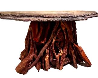 Tree root and granite table