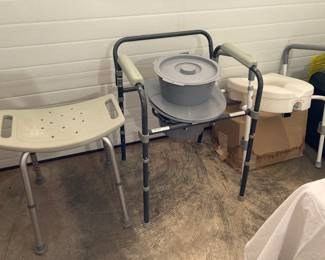 shower chair, bedside potty, over-potty lift