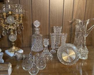 beautiful crystal and serving pieces