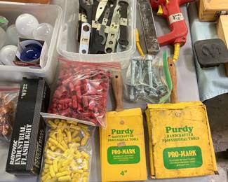 wire nuts, paint brushes, etc
