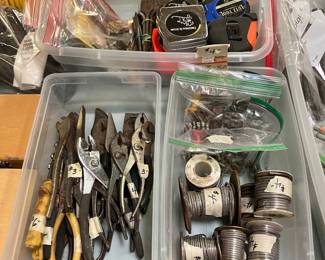 pliers, solder, tape measures, etc.