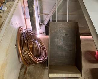 cart and copper tubing