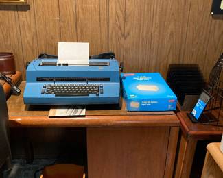 IBM Selectric typewriter, desk