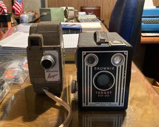 vintage Kodak Brownie and Revere Ranger cameras