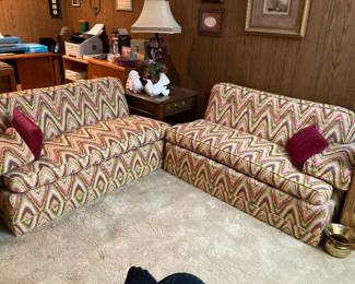 1960s double sofa, Heritage table with drawer