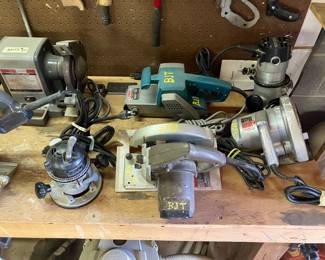 circular saws, routers, grinder, etc