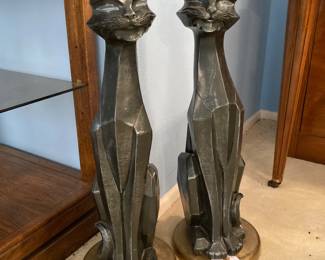 MCM Universal Sculpture Cubist Cats figures--terrific!!