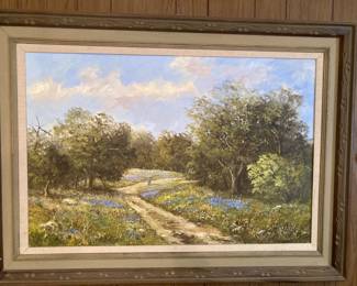 W B "Dub" Franklin bluebonnets landscape
