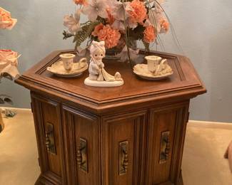 hexagonal side table cabinet
