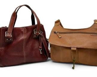 Brown Burgundy Fossil Bags
