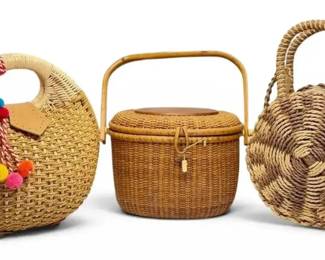 Three Beachy Woven Basket Handbags