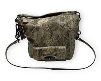 Coach Kristin Embossed Python Leather Hobo Bag
