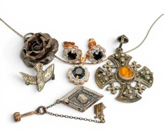 Sterling Silver Necklace, Earrings, And Pendants 23g Total