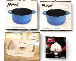 New Parini Ceramic Dish Set, Casserole Dish, Egg Cooker