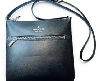 Kate Spade Black Leather Sadie Crossbody Purse w COA