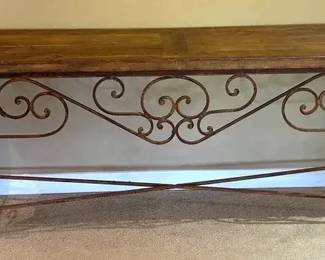 Rustic Iron Distressed Console Table