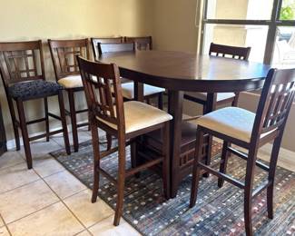 Mission Style Counter Height Table WEight Chairs