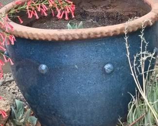 Very Large Blue Garden Pot