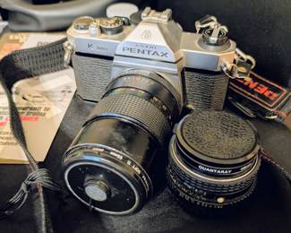 Asahi Pentax K1000 with 2 lenses