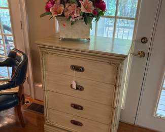 We have this chest of drawers, we have a dresser and a matching headboard. Buy it all and you have an instant bedroom suite!!