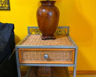 Wicker bedside table