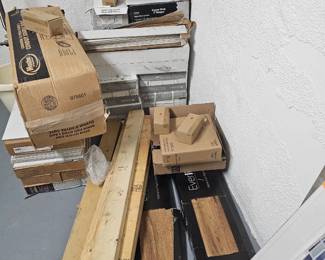 LVT flooring & lumber, shower niche