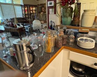 Kitchen supplies, home decor, lamps, furniture 