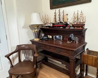 Antique furniture, model sail boats, vintage radios