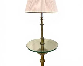 Standing Metal Lamp With Glass Table Top