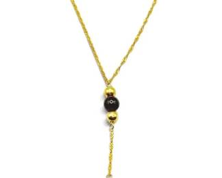 10k Gold Garnet Necklace 1.76g Total