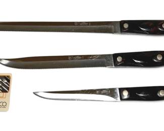 Three CUTCO Serrated Knives