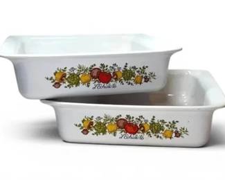 Two Vintage Corningware Spice Of Life Baking Dishes