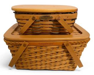 Two Longaberger Woven Baskets Founders Market 1999 Woven Memoriess