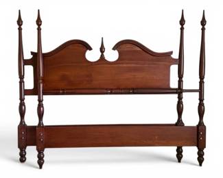 Dark Wooden Bed Frame w Tempur Mattress Boxspring