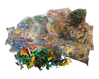 Large Collection of Vintage Plastic Figures – Cowboys, Indians, Soldiers & Farm Animals