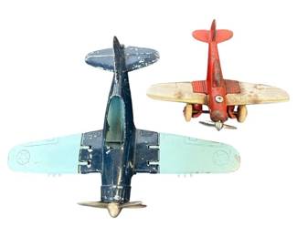 Vintage Cast Iron Toy Airplanes Including Hubley Example