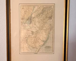 $50 - Early 1900's Map of New Jersey