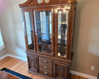 Wood China Cabinet With Glass Shelves