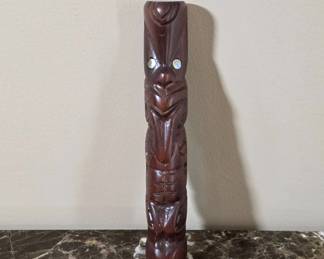 Carved Wood Maori-Style Figure