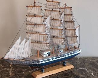 Handmade Wooden Sailing Ship Model
