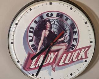 Bud Light Beer Lady Luck Wall Clock