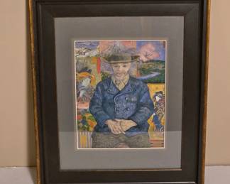 Framed Print of Man in Blue Suit