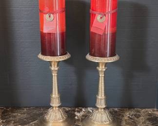 Candleholders with Red Capri Candles