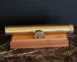 Brass Kaleidoscope With Wooden Stand