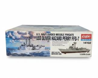 Academy U.S. Navy Guided Missile Frigate USS Oliver Hazard Perry FFG Model Kit and Shanghai Dragon U.S.S. Peleliu LHA Model Kit second image