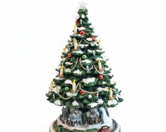 Thomas Kinkade Animated Musical Christmas Tree with Train Village