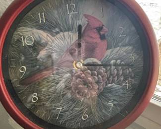 Mark Feldstein Wild Wings December Dawn Cardinal Wall Clock