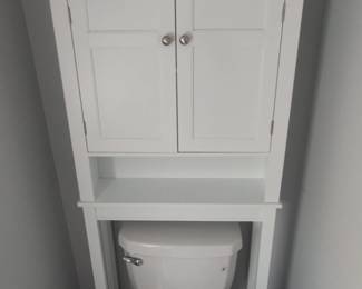 Spirich Home White Wooden OvertheToilet Storage Cabinet with Shelf
