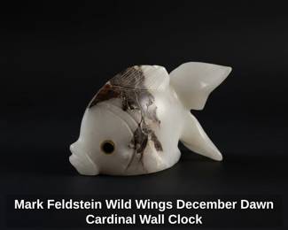 Mark Feldstein Wild Wings December Dawn Cardinal Wall Clock second image