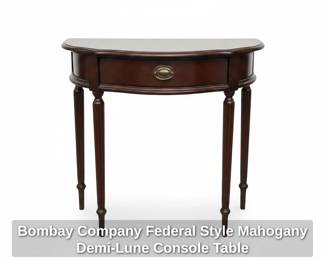 Bombay Company Federal Style Mahogany DemiLune Console Table